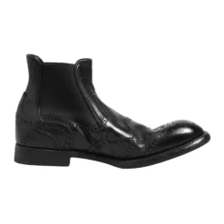 Bottines en cuir noir slip on