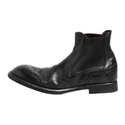 Bottines en cuir noir slip on