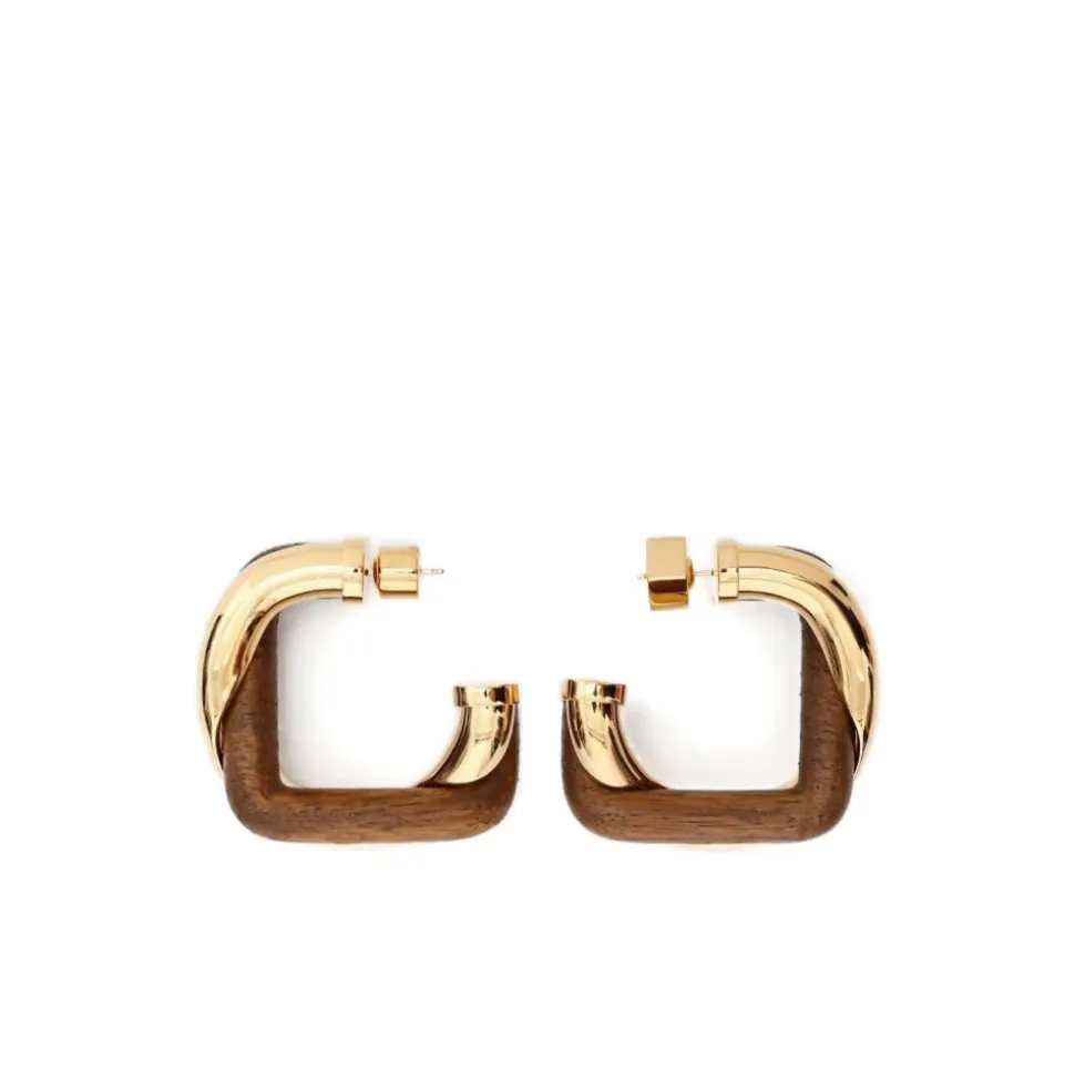 Boucles d'oreilles Carrées Dorées Paire