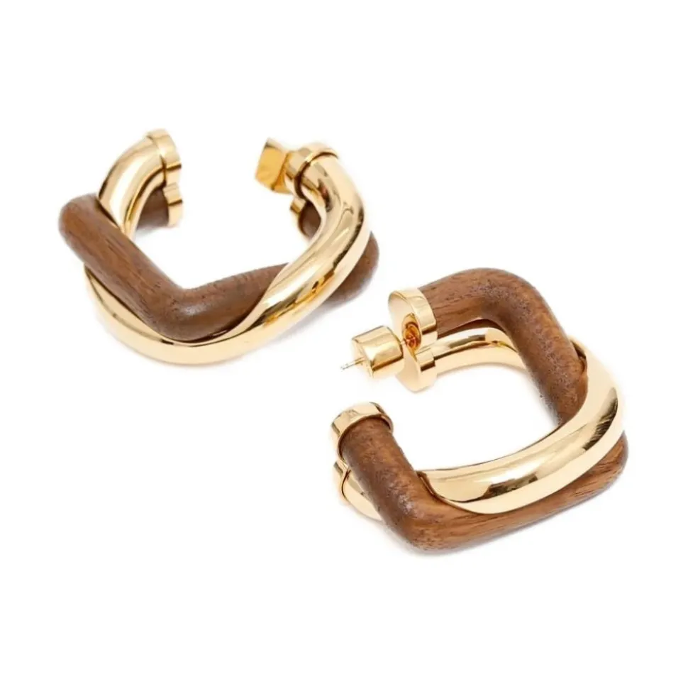 Boucles d'oreilles Carrées Dorées Paire