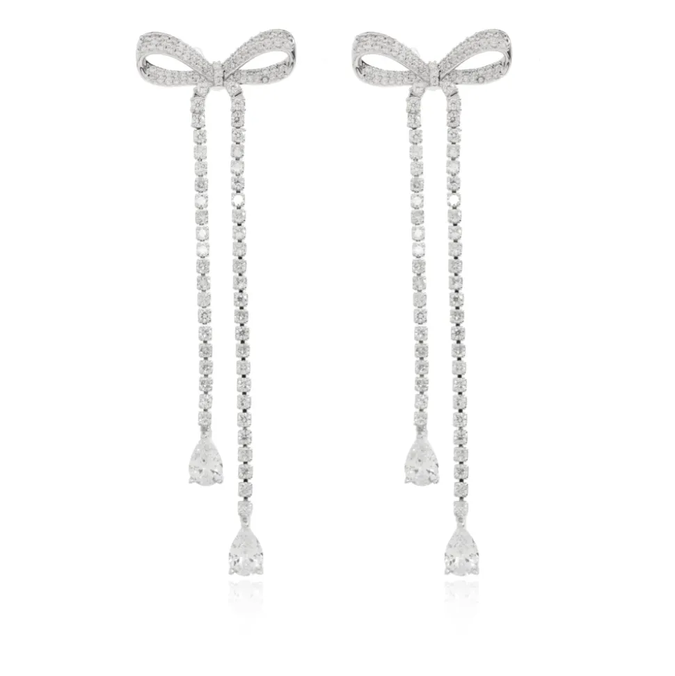 Boucles d'oreilles longues avec cristaux scintillants