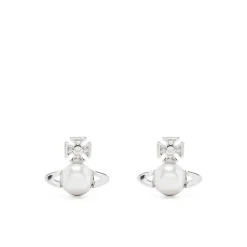 Boucles d'oreilles perles et logo Orb