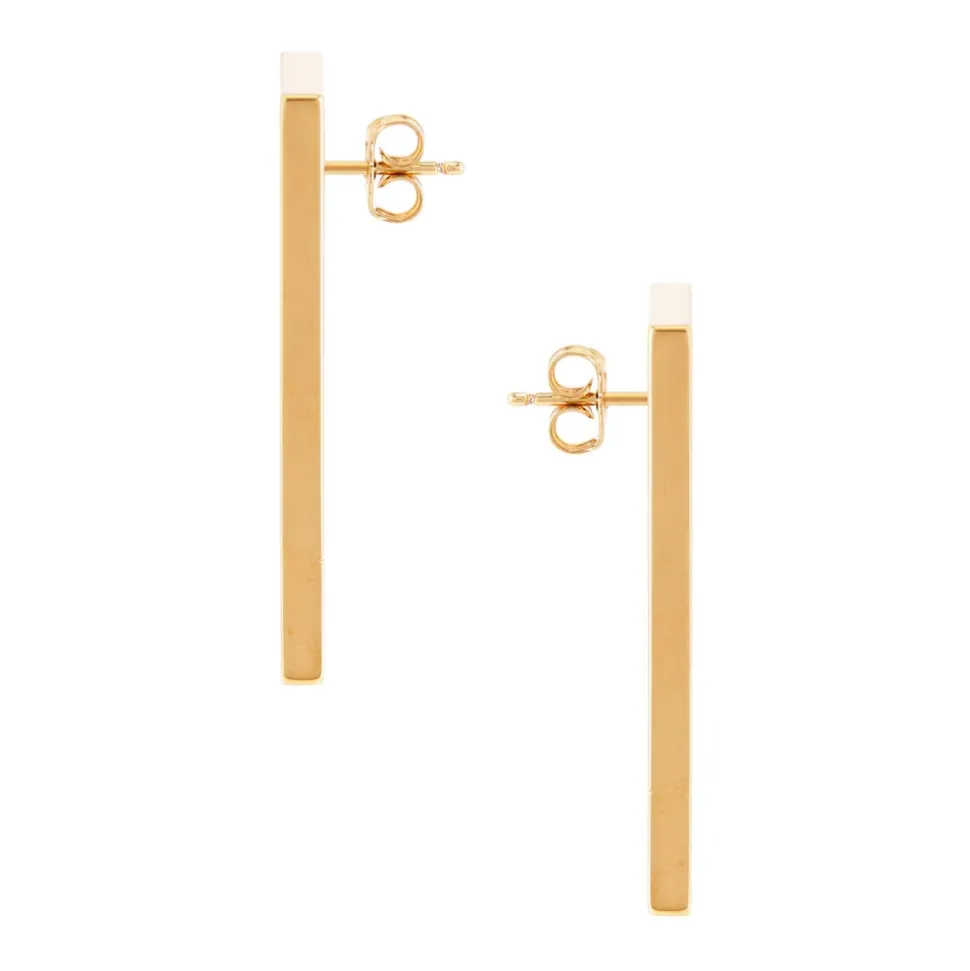 Boucles d'Oreilles Rétro en Métal avec Logo