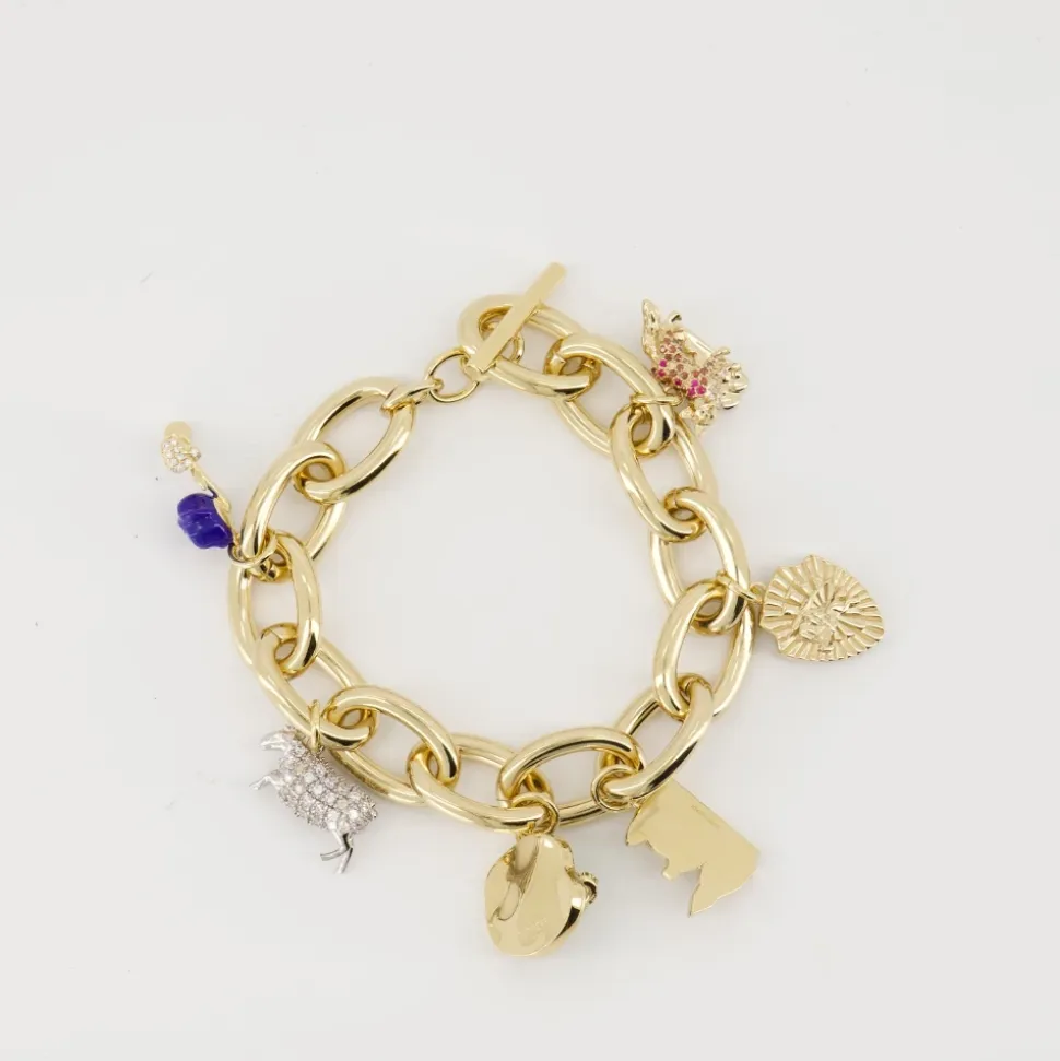 Bracelet Charme en Lien Doré