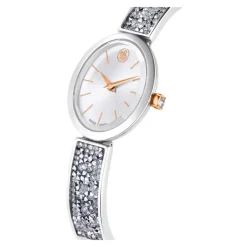 Bracelet Montre Ovale en Cristal Rock Femme Argent 5656878
