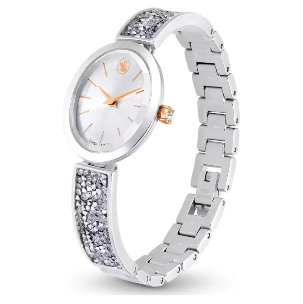 Bracelet Montre Ovale en Cristal Rock Femme Argent 5656878