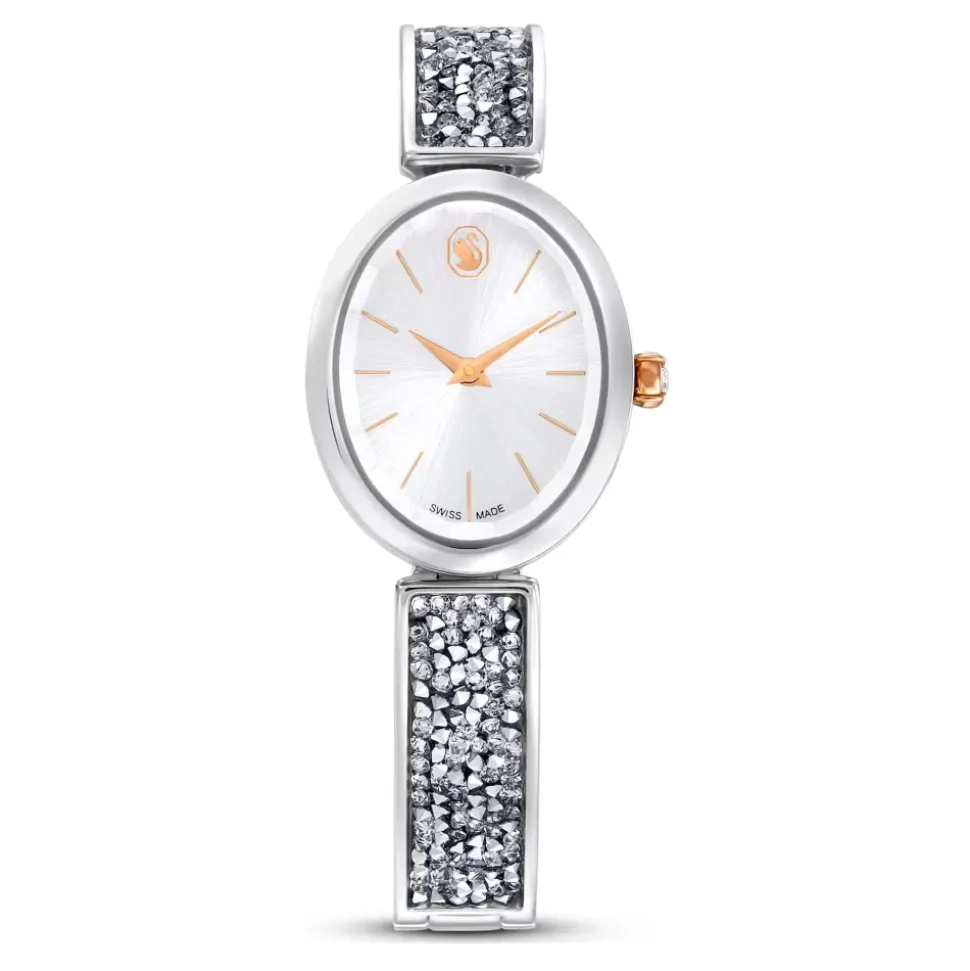 Bracelet Montre Ovale en Cristal Rock Femme Argent 5656878