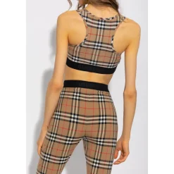 Brassière de sport à imprimé Vintage Check