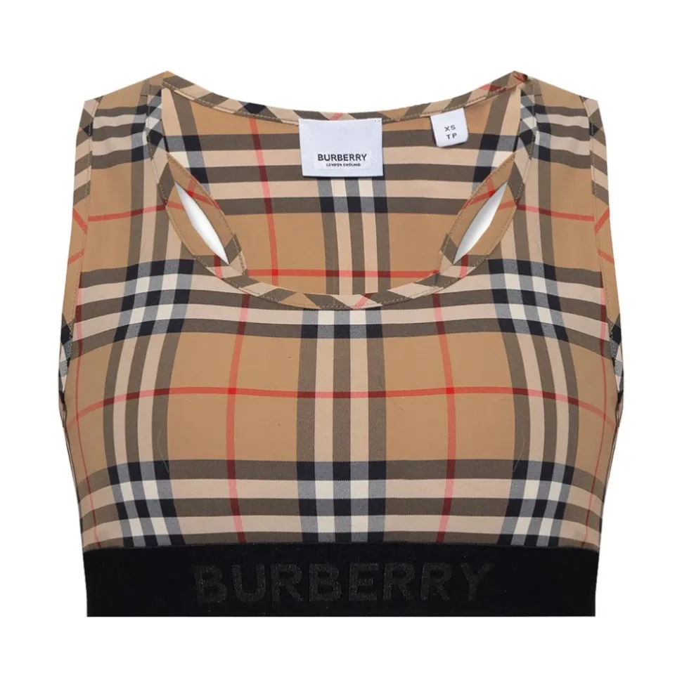 Brassière de sport à imprimé Vintage Check