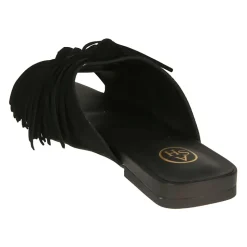 Brigitte Suede Tassel Slide Sandals