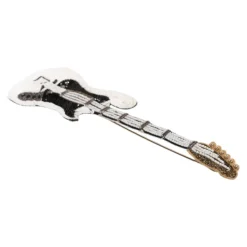 Broche Guitare Dorée avec Logo et Perles en Laiton