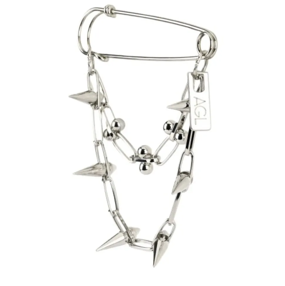 Broche Métal avec Chaîne et Clous