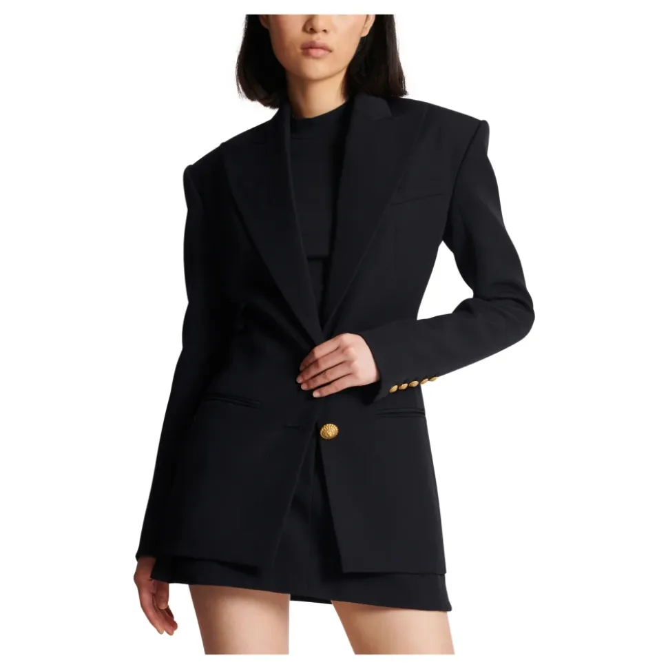 2-button cinched-waist jacket