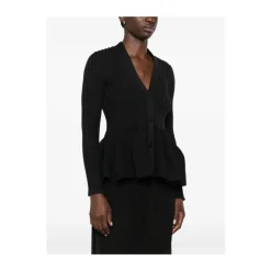 Cardigan côt eo xếp ly dệt kim