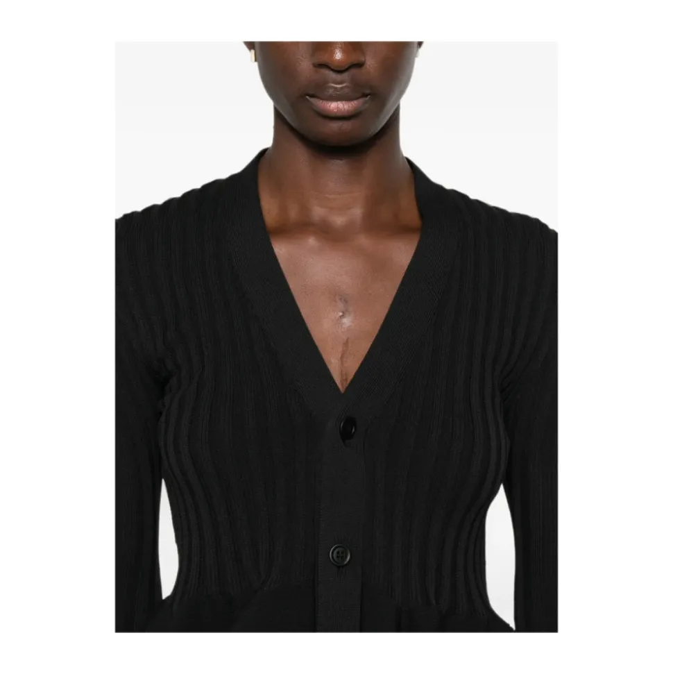 Cardigan côt eo xếp ly dệt kim