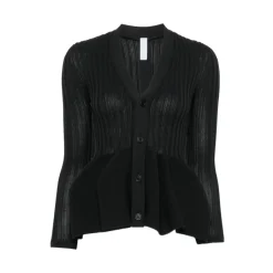 Cardigan côt eo xếp ly dệt kim
