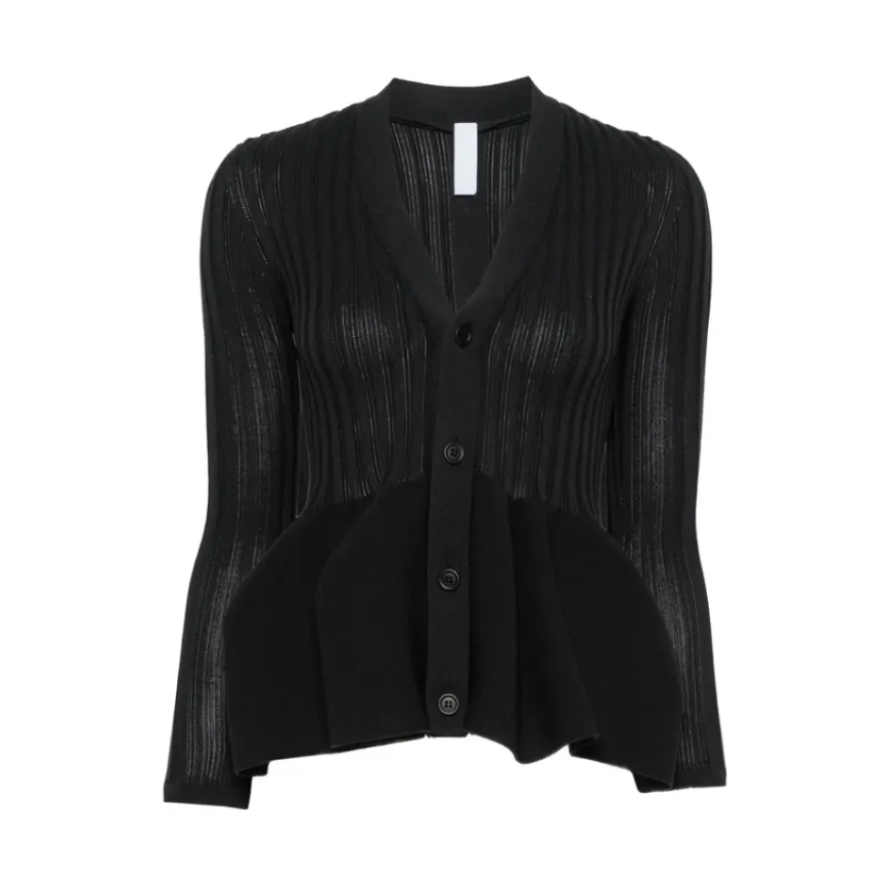 Cardigan côt eo xếp ly dệt kim