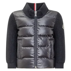 Cardigan zippé en laine matelassée