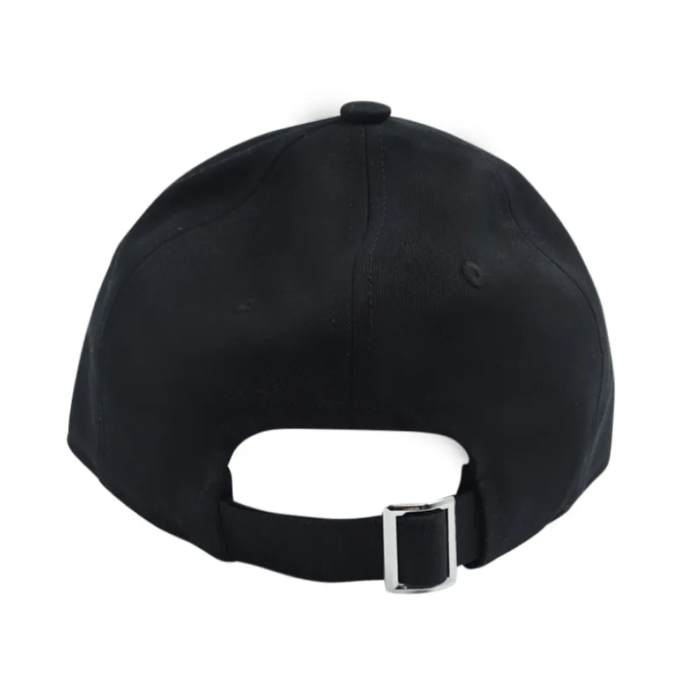 Casquette de Baseball Noire avec Logo Imprimé