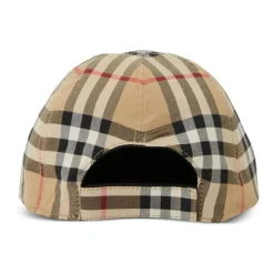 Casquette en coton réversible à carreaux vintage