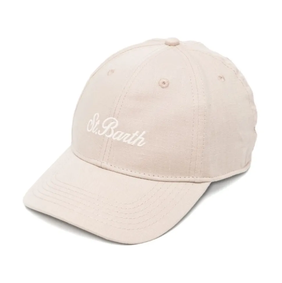 Casquette en lin brodé