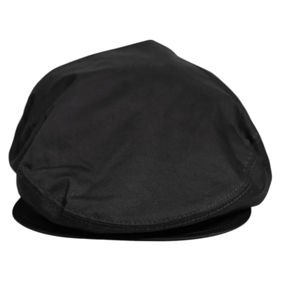 Casquette Newsboy en Coton Noir Cabbie Hat