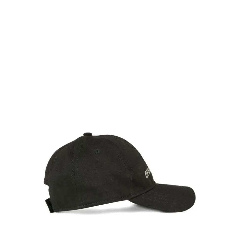 Casquette Noire en Coton avec Logo Brodé