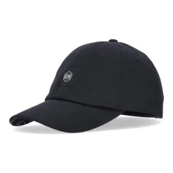 Casquette noire à visière courbée et logo