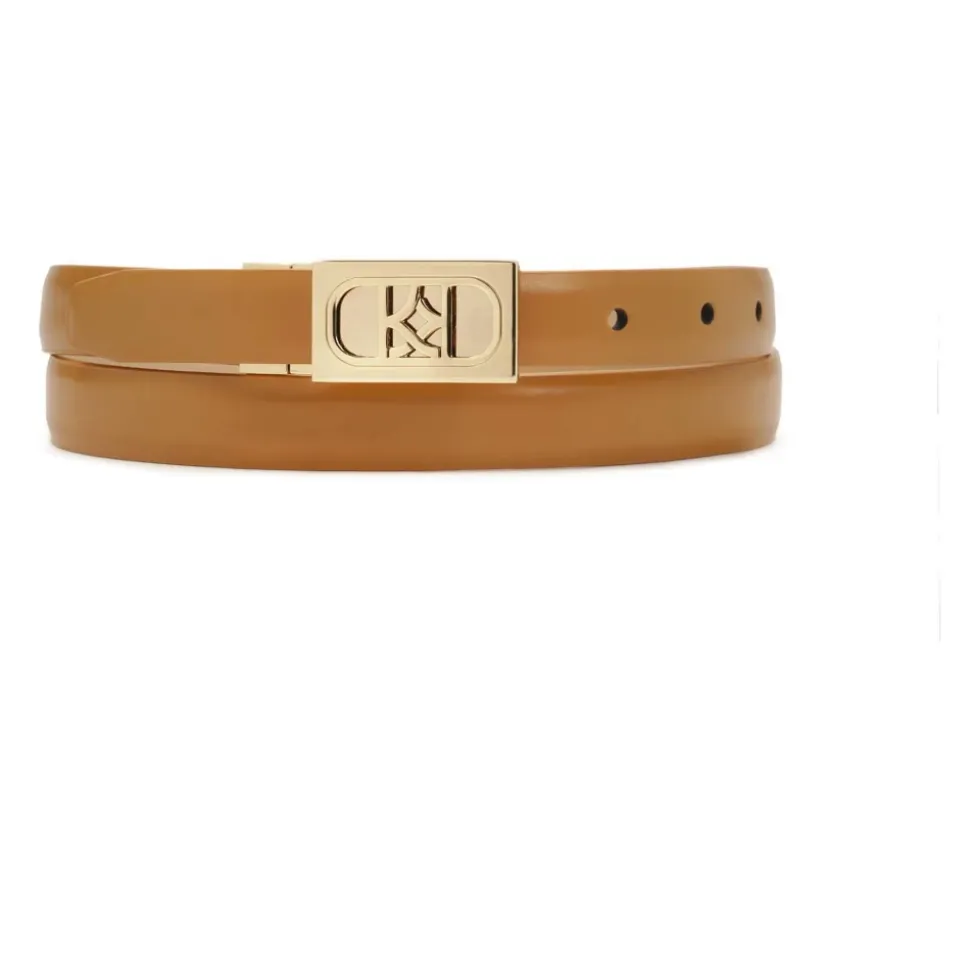 Ceinture beige et marron double face avec boucle complète