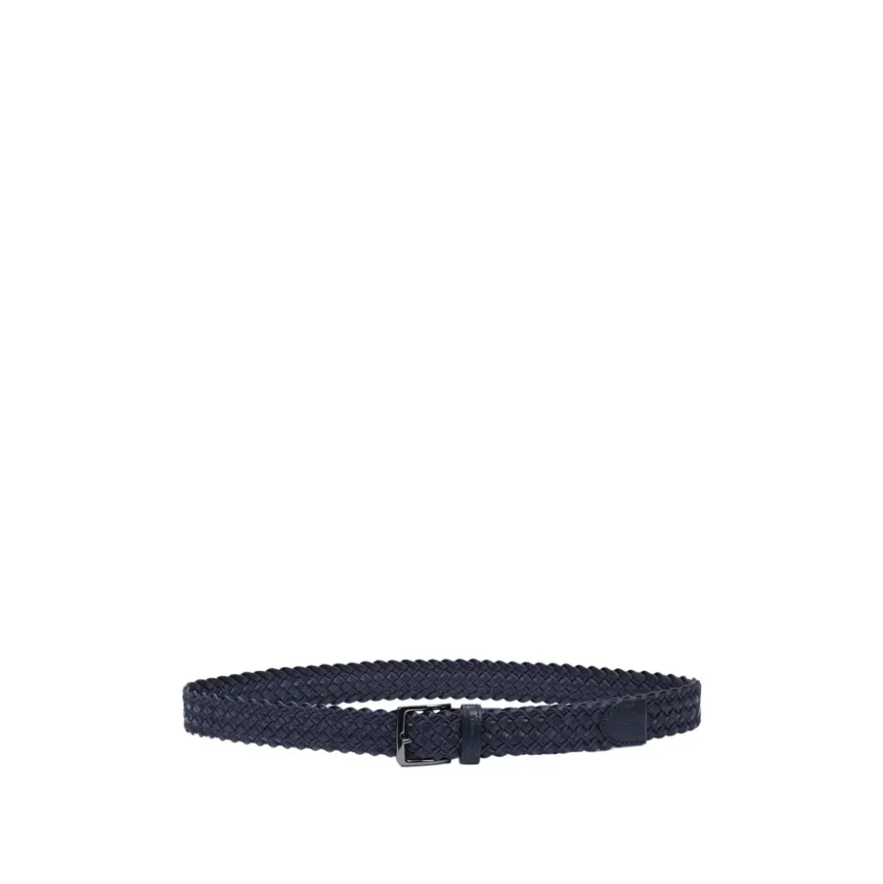 Ceinture Bleue Tressée en Cuir