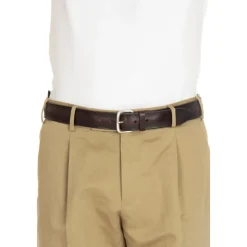 Ceinture en cuir avec boucle argentée