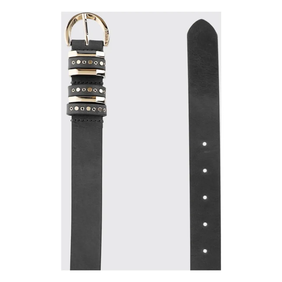Ceinture en cuir à boucle cloutée