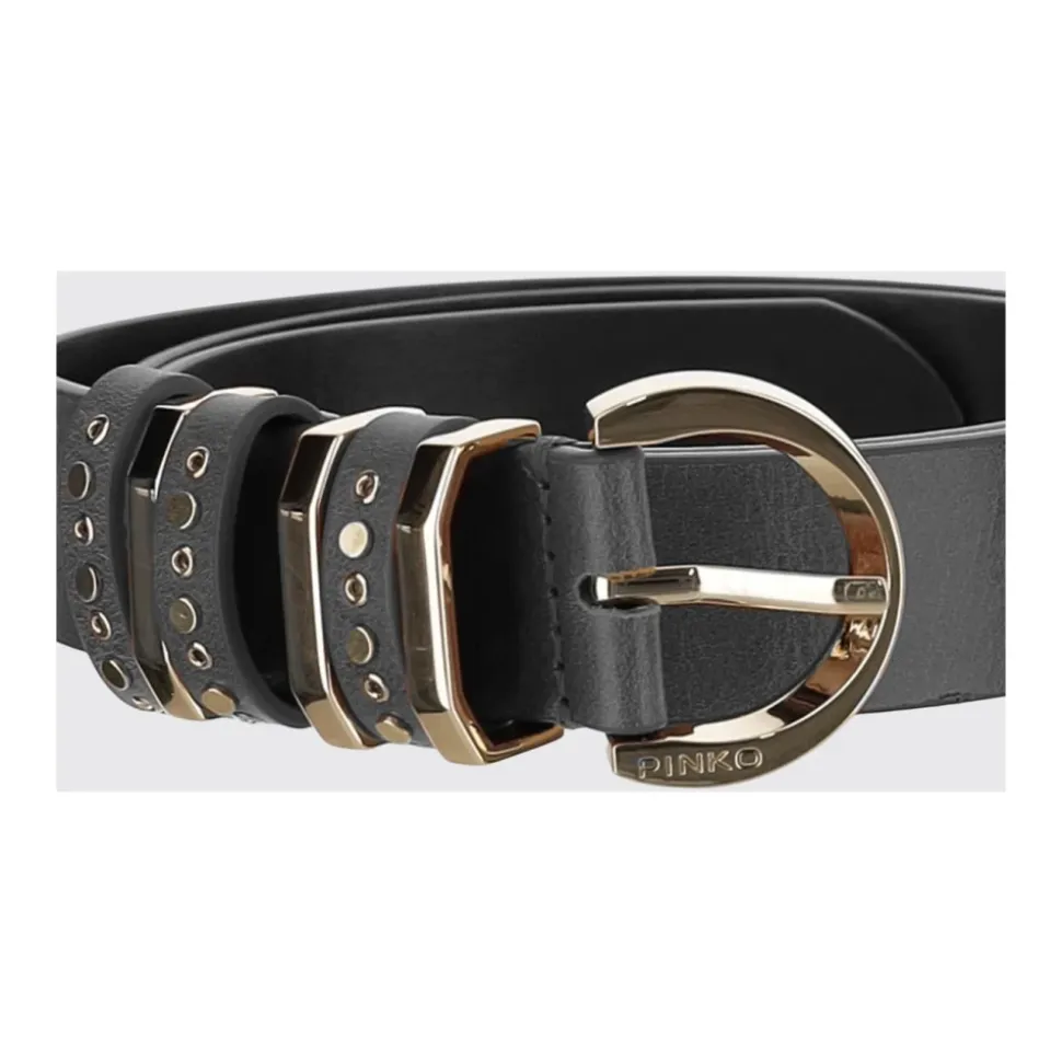 Ceinture en cuir à boucle cloutée