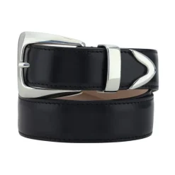Ceinture en Cuir de Veau avec Boucle Métallique Rectangulaire