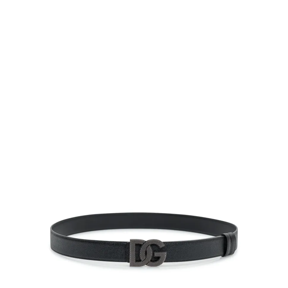 Ceinture en cuir de veau avec boucle logo croisé