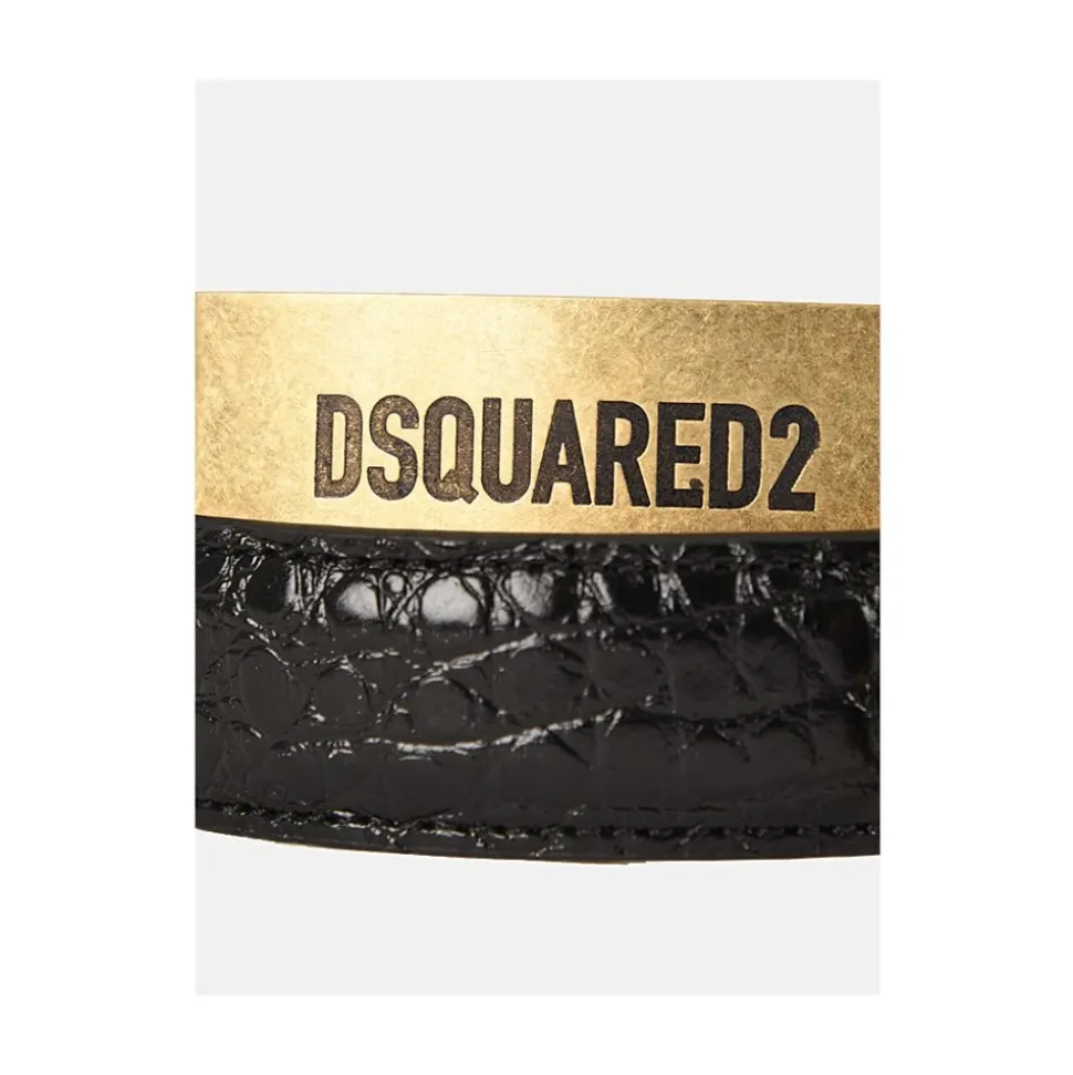 Ceinture en cuir façon crocodile