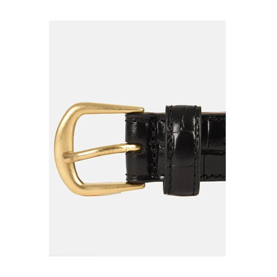 Ceinture en cuir façon crocodile