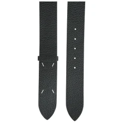 Ceinture en cuir métallisé avec quatre coutures