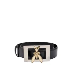 Ceinture en cuir noir avec mouche 3D