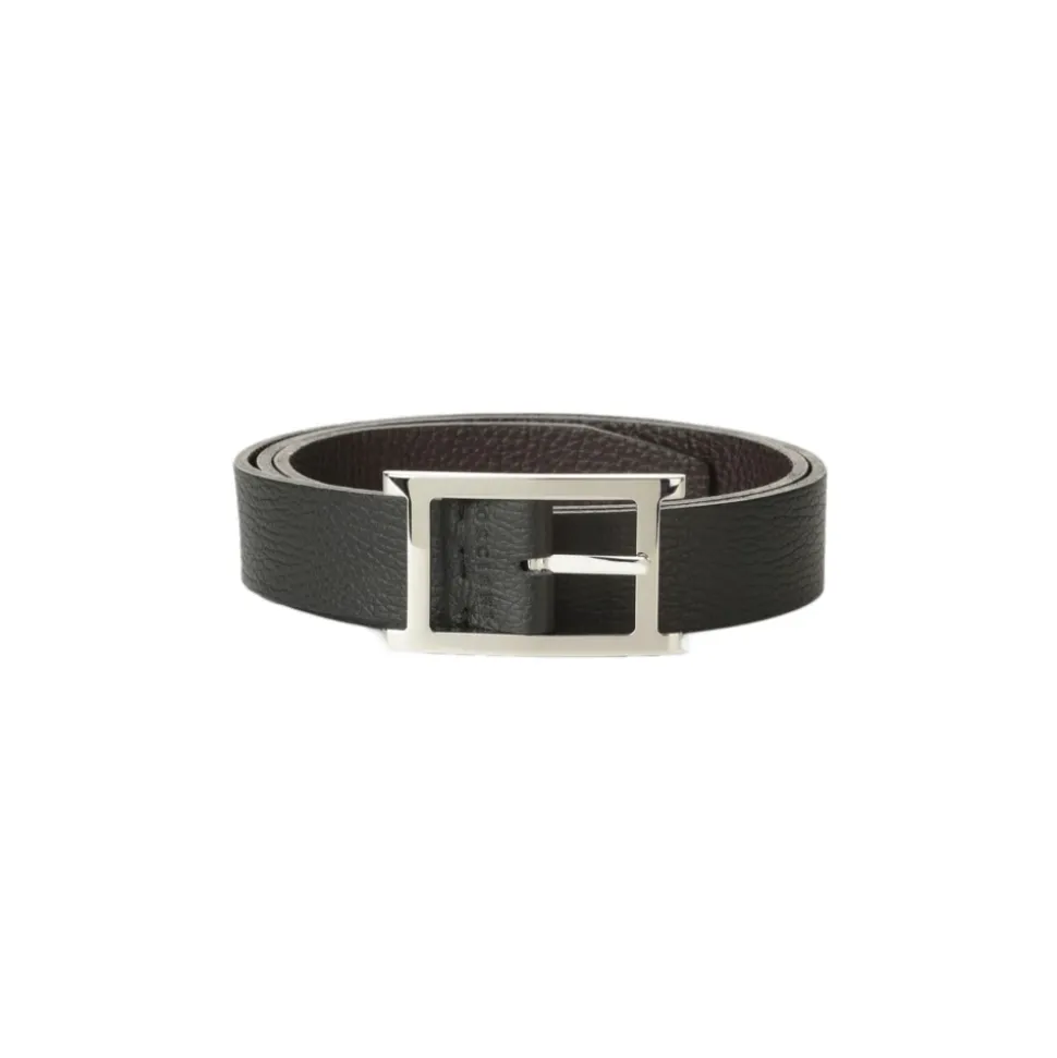 Ceinture en Cuir Réversible Noire pour Homme