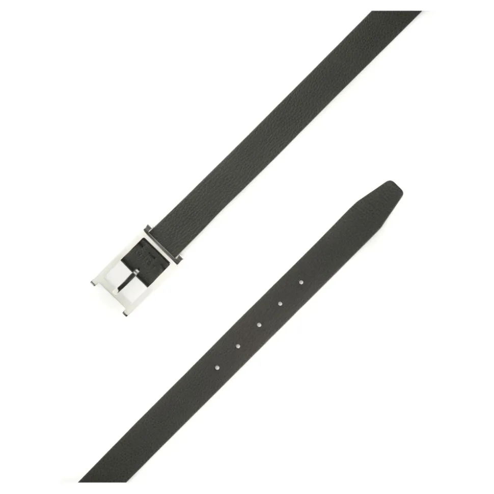 Ceinture en Cuir Réversible Noire pour Homme