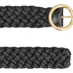 Ceinture en Cuir Tressé Boucle Dorée