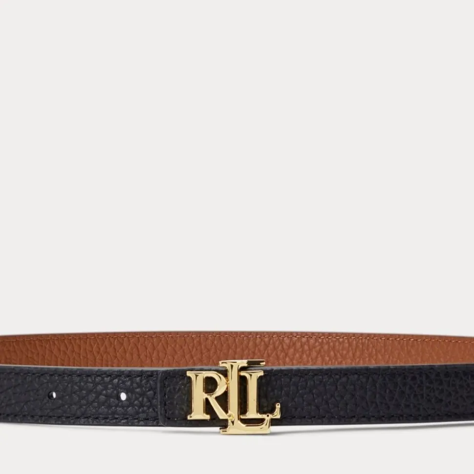 CEINTURE FINE RÉVERSIBLE EN CUIR - MARRON/NOIR