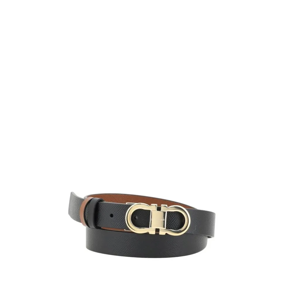 Ceinture réversible en cuir avec boucle Gancini
