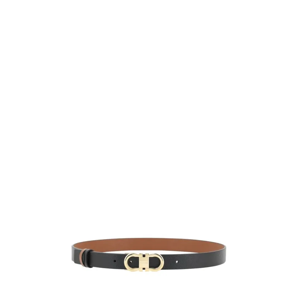 Ceinture réversible en cuir avec boucle Gancini