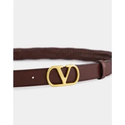 Ceinture VLogo en Cuir Tressé