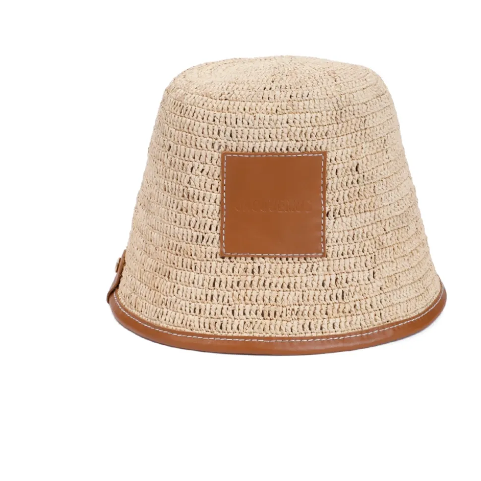 Chapeau Bob en Cuir Marron avec Visière
