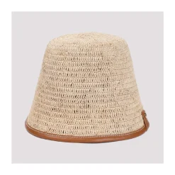 Chapeau Bob en Cuir Marron avec Visière