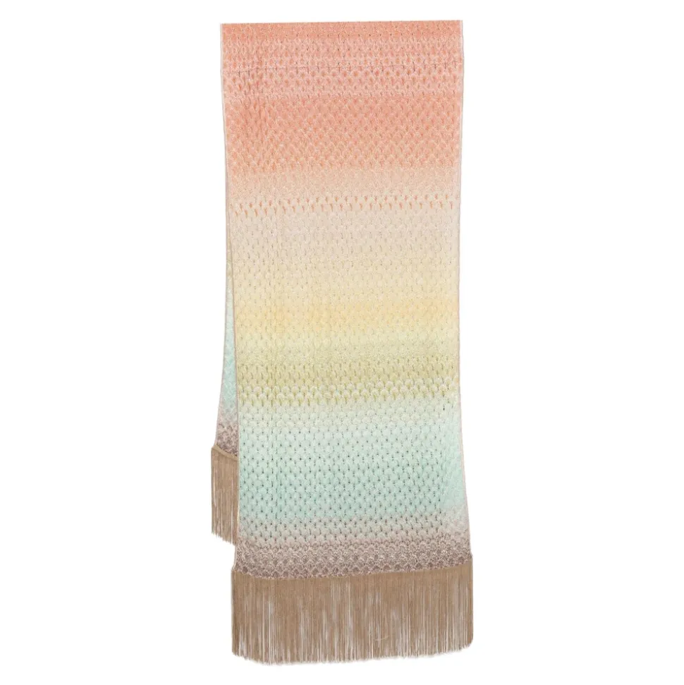 Écharpe Beige à Franges Ombré