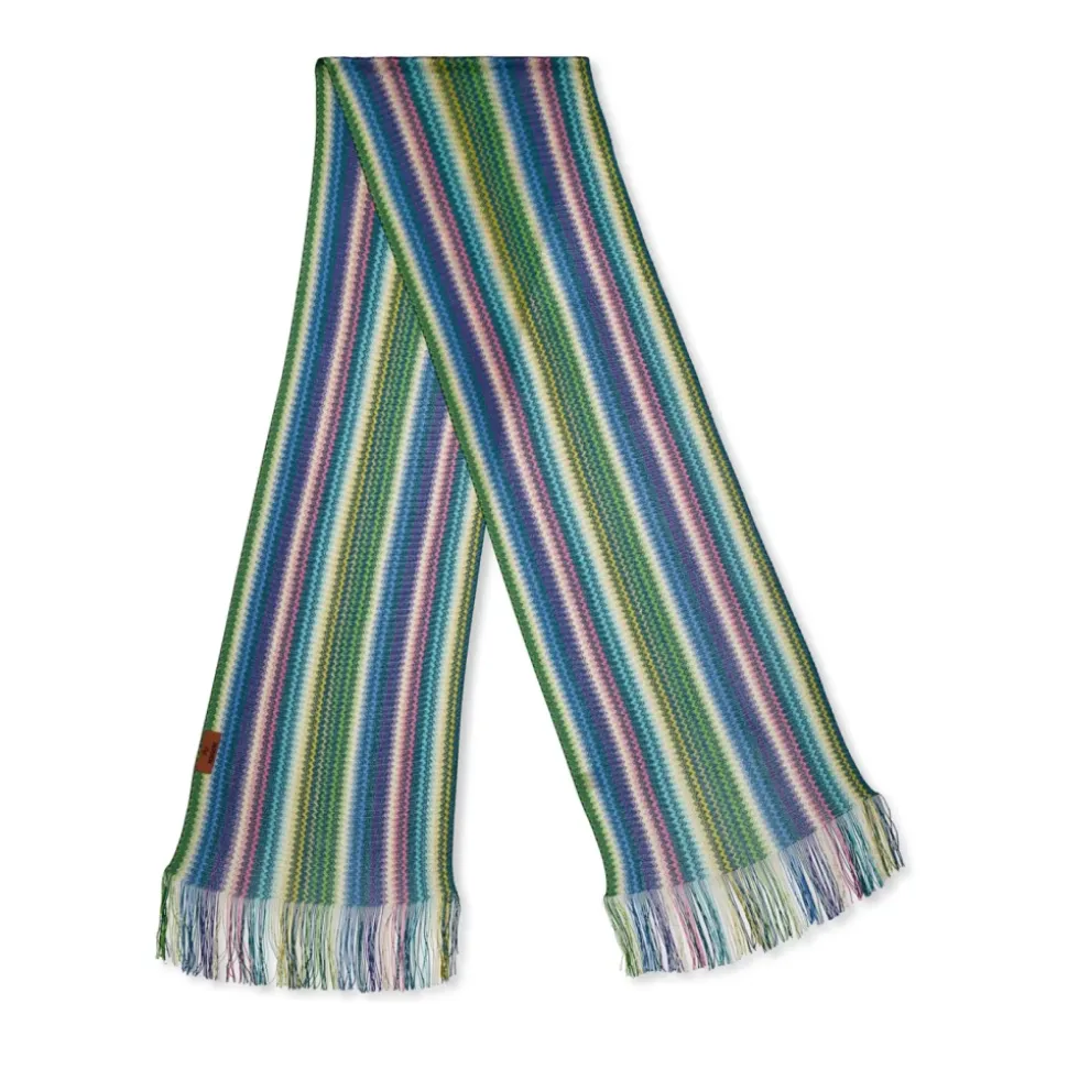 Écharpe Viscose Rayée Multicolore Logo
